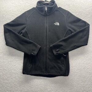 North Face Jacket Women Small Black Full Zip Fleece Coat Ladies Active Chore Fit